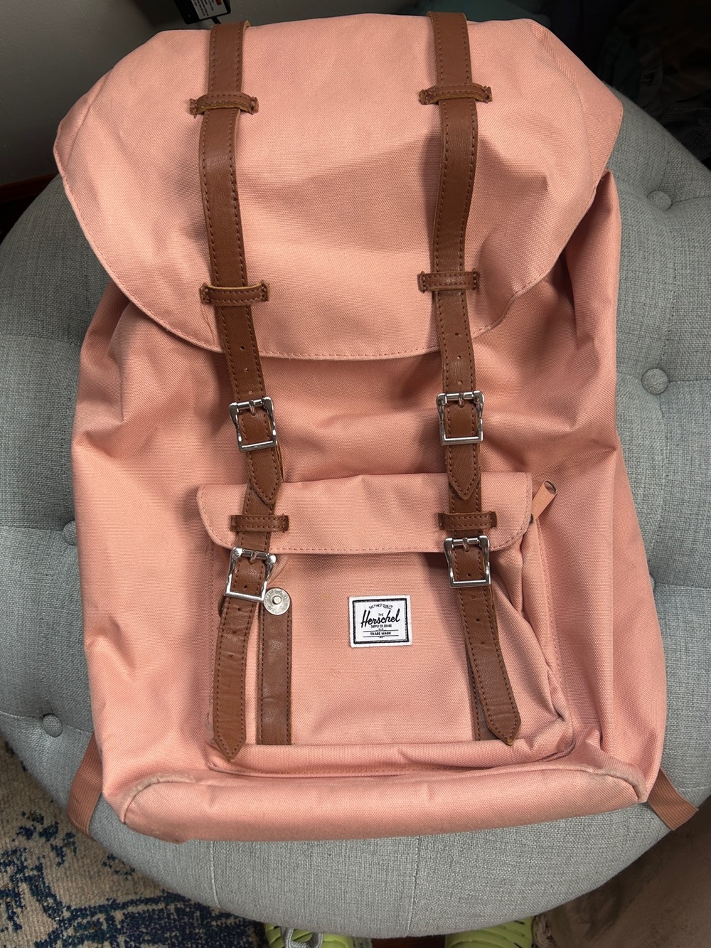 Herschel Retreat Backpack Ash Rose Pink 20L Laptop Bag Drawstring - Picture 2 of 13